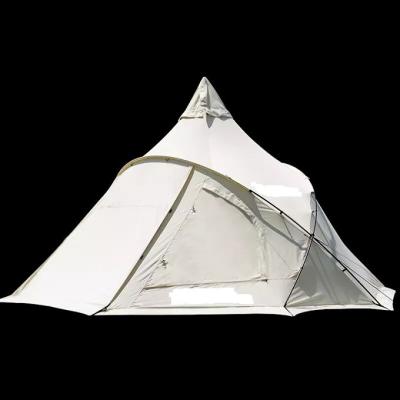 China Family A Large Extended Tower Tent Space Type Camping Thickened 290 Cotton Indian Camping Tent for sale