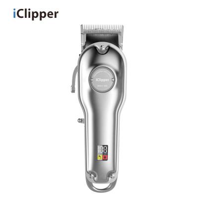 China IClipper-K6S Barber Professional Electric Cordless LED Hair Trimmer Viable Metal Clipper for sale