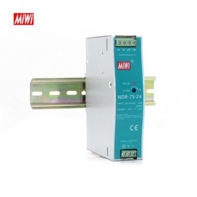 China MiWi NDR-75-48 76.8W 1.6A 48V NDR-75-48 DC Din Rail Switching Power Supply for sale