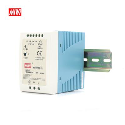 China MiWi MDR-100-24 MDR-100-24 Din Single Output Rail 100W 24V 4A Switching Power Supply for sale