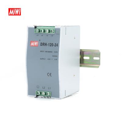 China MiWi DRH-120-24 5A 120W 24V DRH-120-24 DC Input Din Rail Changing Power Supply for sale