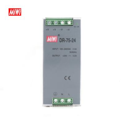 China MiWi DR-75-48 1.6A 75W 48v DR-75-48 DC Din Rail Switching Power Supply for sale