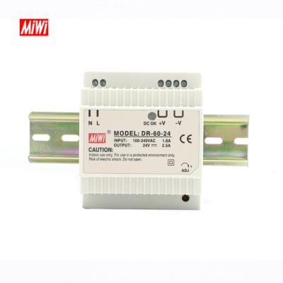 China MIWI DR-60-12 plastic case 60W din rail smps 12v 5 amp power supply DR-60-12 for sale