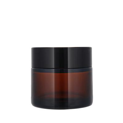 China Manufacturers 5g 10g 20g 30g 50gE Recyclable mpty Amber Cosmetic Jar Glass Skin Care Cream Jar For Cosmetic Packaging for sale