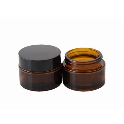 China Factory Fashionable 50ml 100ml 120ml High Quality Wide Mouth Glass Black Hair Cream Jars Bottles for sale