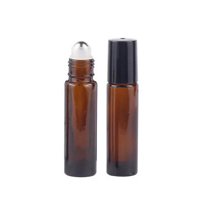 China Custom 10ml Personal Care Matte Clear Glass Roll On Perfume Bottle 0.35oz Rollerball Essential Oil Roller Bottle for sale