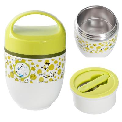 China Freshness Preservation Pinkah Food Grade Stainless Steel Vacuum Insulated Kids Thermos Food Jar With Collapsible Spoon for sale