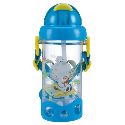 China PINKAH 450ml Kids Viable Leakproof Eco Friendly Eco Friendly Tritan Plastic Bottle With Straw for sale