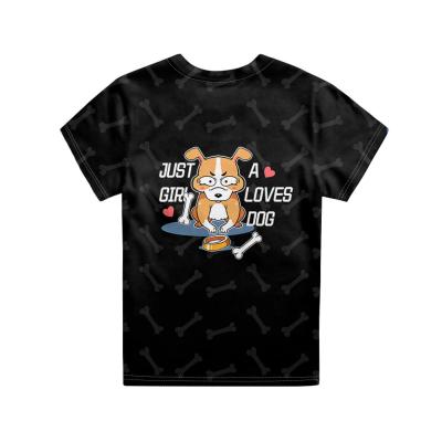 China Kids Anti Shrink Custom T-shirt Lovely Print Dogs Pattern Printed O Neck Shorts Sleeved Breathable T Shirt For Summer for sale