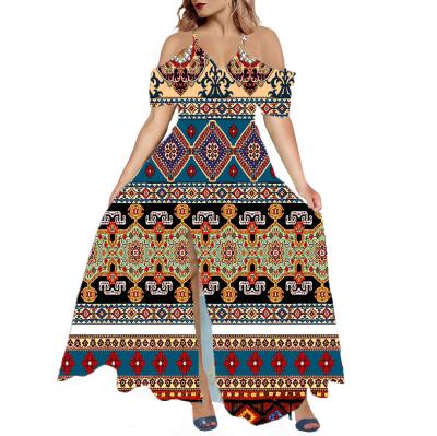 China Anti-Static Print Design Dresses Women Short Elegant Plus Size Long Dress Women African Dresses for sale