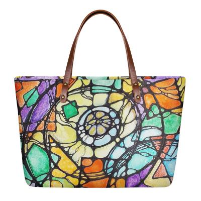 China African Polynesian Printed Fashion Luxury Fashion Pinterest Girl To Custom Design Neoprene Handbags/Purse Tote Bag Wholesale 2021 for sale