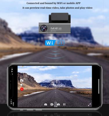 China 2019 Customized 1080P Ful HD DVR GPS Recorder Dual Camera Handheld Dash Cam Video Recorder App Free Tracking for sale