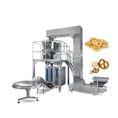 China Automatic food top Y potato chips cookie snack granule packing machine combined with multihead weigher for sale