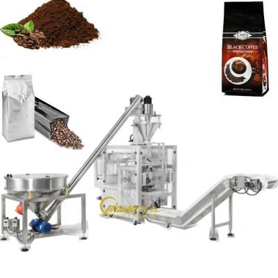 China PLC Top Y Rack Automatic Quad Seal Bag Coffee Powder Packing Machine With Valve Applicator for sale