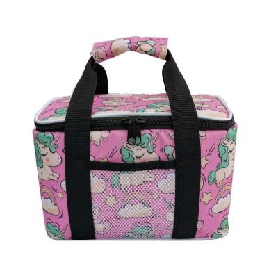 China Food Wine Lunch Picnic Drinks Wholesale Reusable Eco Friendly Oxford Bags Unicorn Printing Waterproof Insulated Fish Cooler Bag for sale