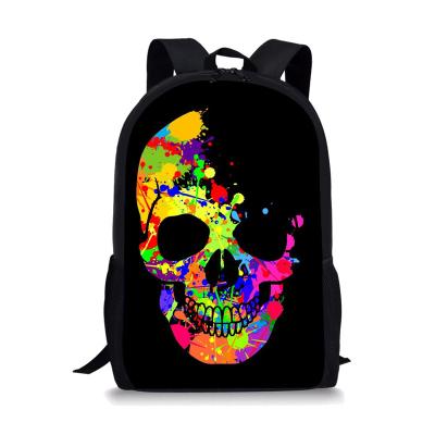 China New Design Waterproof Skull Mochilas Escolares Children Full Color Printing School Bags Backpack Children From China for sale