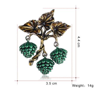 China Luxury Fashion Custom Designer Women Crystal Fruta Brooch Muslim Multicolored Large Vintage Fruit Brooches for sale