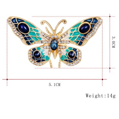 China Crystal Mariposa Metal Hijab Butterfly Brooches Brooch Muslim Multicolored Large Vintage Collar Luxury Elegant Women Suit for sale