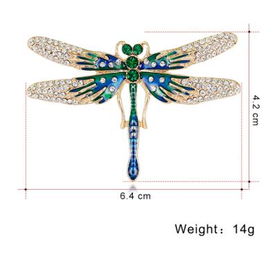 China Luxury Fashion Custom Designer Women Crystal Mariposa Brooch Muslim Multicolored Vintage Dragonfly Brooches Large for sale