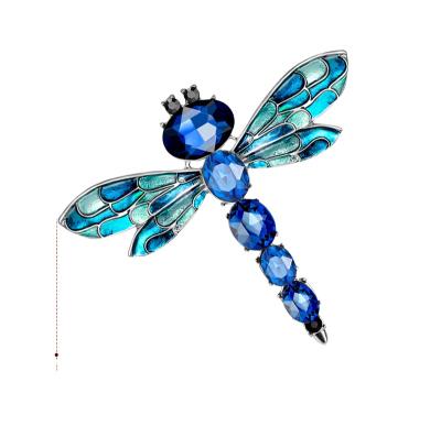 China Crystal Mariposa Brooch Muslim Designer Vintage Fashion Collar Luxury Suit Pins Sweater Dragonfly Multicolor Floral Brooches for sale