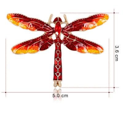 China Designer Floral Dragonfly Brooches Vintage Multicolor Pins Metal Sweater Crystal Mariposa Brooch Muslim Luxury for sale