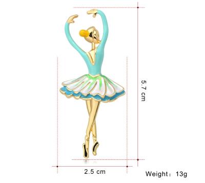 China Bailarina Crystal Metal Brooches Hijab Dancer Multicolored Large Collar Vintage Muslim Brooches Luxury Elegant Women Costume for sale