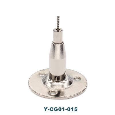 China LED Light Fixture OEM Security Suspension Steel Wire System Custom Brass Component Ceiling Attachment Cable Clamp for sale