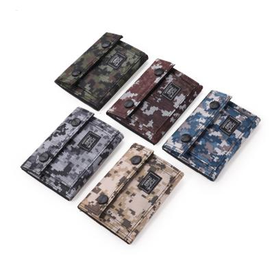 China Custom LOGO Student Anti-theft Sports Canvas Wallet Men's Wallet Buttons Coin Bag Wallet Tactical Women's Key Bag for sale