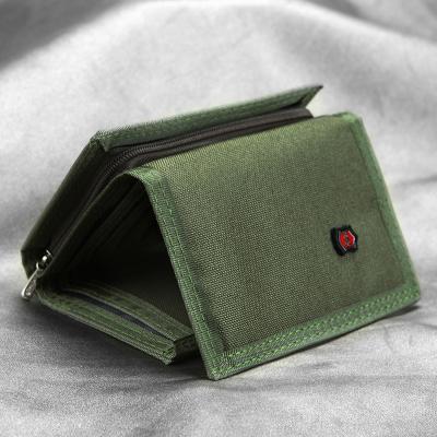 China Custom LOGO Teenagers Classic Canvas Solid Anti Theft Color Men Wallet Zipper Coin Bag Sports Tactical Wallet for sale