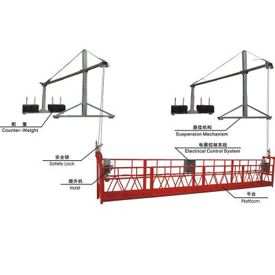 China Traditional building construction window cleaning equipment zlp800 high suspended platform scaffolding zlp800 suspended lifting platform for sale