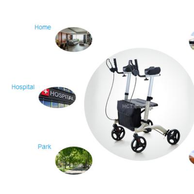 China HCT-9137B 136kg lightweight aluminum rollator forearm walker folding rollator with bag for indoor and outdoor eldly use for sale