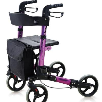 China 136kg HCT-9102S Walker Rehabilitation Walker Rollator Lightweight Aluminum Folding With Seat for sale