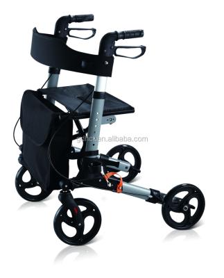 China wholesale 136kg HCT-9102B lightweight aluminum walk rehabiltation walker rollator folding with seat and with bag for sale