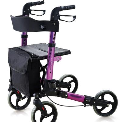 China 136kg Aluminum 4 Wheels Rollator Walker With Seat For Adults for sale