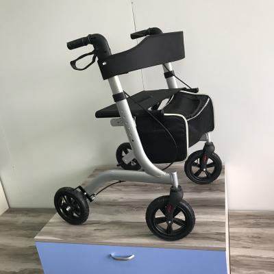 China 136kg medical aluminum rollator with air tire for sale