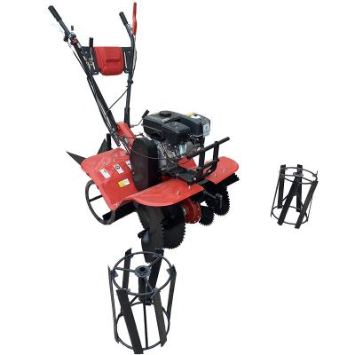 China Farm Land Plow Agriculture Mini Handheld 4 Wheel Power Tiller Multipurpose for sale