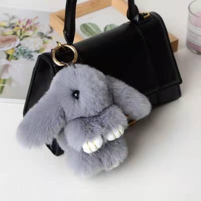 China Hot plush cute and lovely Bunny Keychain Artificial Rabbit Fur Bunny Pendant Lovely Rabbit Car /Bag Keychains cute pendant on sale for girls for sale