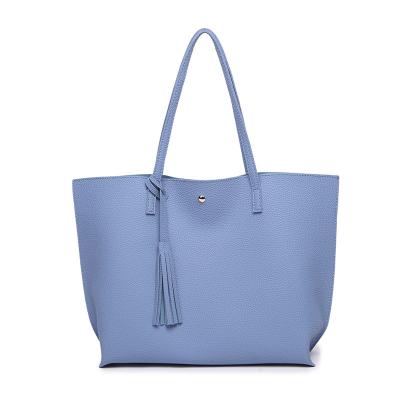 China 2022 New High Quality Fashion Bags Women Handbags Wholesale Large Tassel PU Leather Shoulder Tote Bag For Ladies for sale