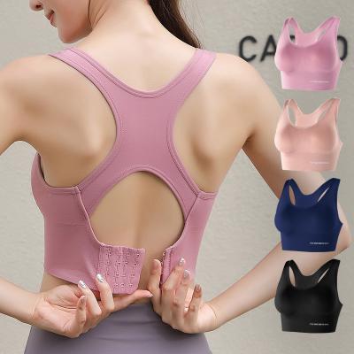 China Sweat-Wicking Plus Size Seamless Beauty Back Exercise Underwear Hollow-out Gather Shockproof Yoga Fitness Bra Sports Bra Running External Wear for sale