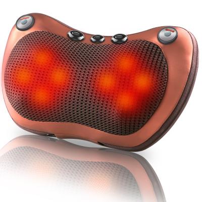 China Eletric Vibrator Shoulder Back Heating Infrared Neck Relaxation Shiatsu Therapy Electric Massage Kneading Pillow for sale