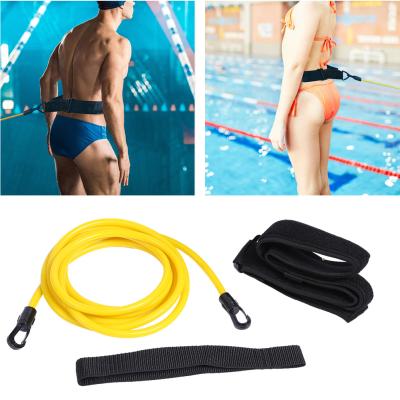 China Home Exercise Swim Training Belts 3m/4m Training Leash Stationary Harness Swimming Bungee Bands Static Resistance Bands Professional for sale