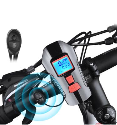 China Waterproof USB Bicycle Horn Light USB Bike Front Light Flashlight Handlebar Cycling Head Fill Light with Horn Speed ​​Meter LCD Display Screen for sale