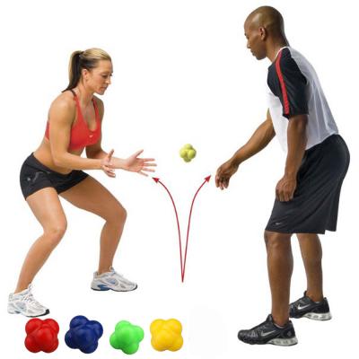 China Fitness Center 2pcs/lot Hexagonal Agility Coordination Ball Silicone Reaction Exercise Sports Fitness Training Reflex Ball for sale