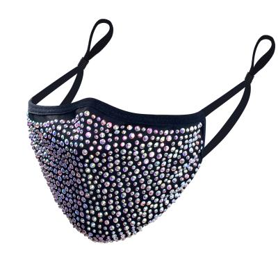 China Fashion private label wholesale creative glitter fashion rhinestone adjustable party mask for sale