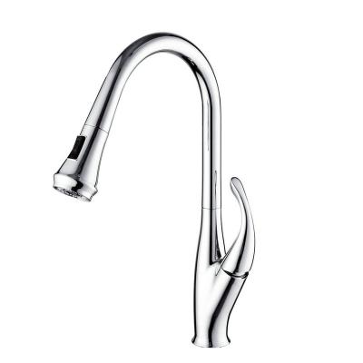 China Thermostatic Faucets Deck Mounted Single Handle Pull Out Spray Faucet Hot Cold Water Pull Out Kitchen Faucet for sale