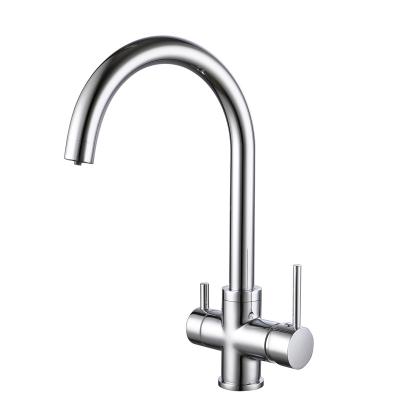 China Modern Italy 4 Way Faucet RO Taps For Filter Hot Cold Water Faucet for sale