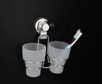 China Sustainable Bathroom Stainless Steel Wall Sucking Toothbrush Cup Holder / Organizer DG-SF1012E for sale