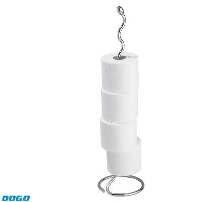 China Slim Compact Design Toilet Paper Holder Metal Toilet Paper Roll Standing Reservation For Bathroom for sale