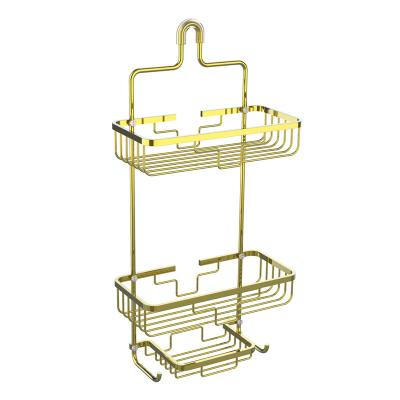 China Wall Mounted Type Bathroom Accessories Suction Cup Stainless Steel 3 Tiers Shower Trolley for sale