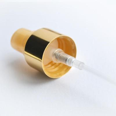 China Non Spill 24/410 Aluminum Cosmetic Packaging Gold 0.12cc Shiny Gold High Quality Fine Mist Sprayer for sale